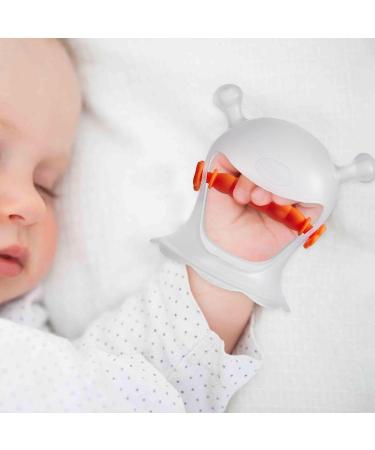 Synyey Manual Rings for Babies - Anti-Drop Silicone Bite Toy & Teething Pacifier in Orange | Safe Baby Teething Solution - Buy Online on GoSupps.com