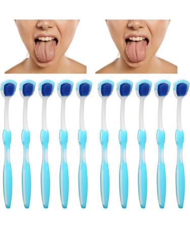 Buy Tongue Cleaner 10 Pack - Ergonomic Silicone Oral Hygiene Brush for Adults - Long Handle Blue - Buy Online on GoSupps.com