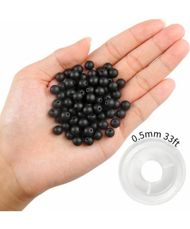100pcs 8mm Natural Matte Black Onyx Agate Stone Beads for Jewelry Making | Crystal Stretch Cord included - Buy Online on GoSupps.com