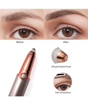 Buy Rechargeable Eyebrow Trimmer for Women - Painless Facial Hair Remover Portable Razor with Extra Brushes (Rose Gold) - International Shipping - Buy Online on GoSupps.com