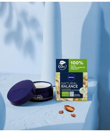 Nivea Natural Balance Night Care (50ml) - Moisture Cream with Organic Argan Oil Jojoba & Almond Oil - Nourishing Night Cream for All Skin Types (Pack of 3) - Buy Online on GoSupps.com