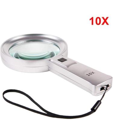 Professional Led Magnifier 10x Magnifier Handheld with 6 Led Lights Reading Double Glass Lens for Seniors Read Coins Stamps Map Full of Stars - Buy Online on GoSupps.com