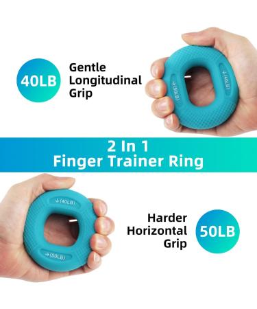 Ryaco 3-in-1 Hand Trainer Ring - Silicone Grip & Finger Trainer (30-50LB) for Muscle Training Sport Fitness & Climbing - Ideal for Beginners - Buy Online on GoSupps.com