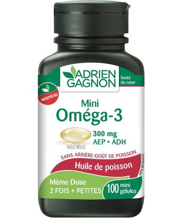 Adrien Gagnon - Mini Omega-3 Fish Oil - 300mg EPA DHA - 100 Softgels - Buy Online on GoSupps.com