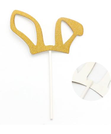 1 Pack Cute Easter Theme Cupcake Topper Decorative Cake Toppers Easter Festival Party Supplies Gold RabbitsLM - Buy Online on GoSupps.com