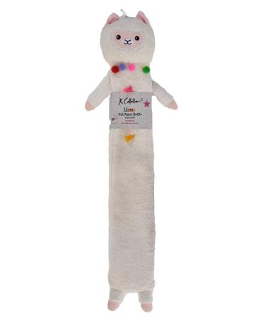 Extra Long Hot Water Bottle Super Soft Novelty Plush Cover Natural Rubber 2L Capacity 72cm Long Perfect for Pain Relief on Aches or Injuries (Llama) Llama - White