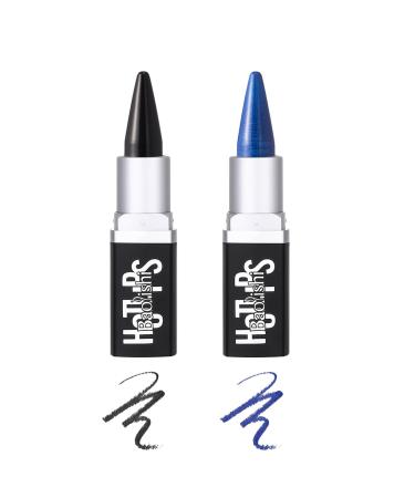 EONFAVE Kohl pencil black and blue eyeliner waterproof eyeliner Quick-drying & smudge-resistant matte black gel eyeliner pen Black & blue eyeliner