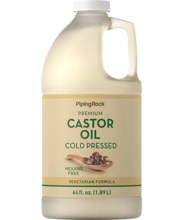 Piping Rock Castor Oil 64 oz | For Hair  Skin  and Face | Cold Pressed & Hexane Free | Premium Vegetarian Formula | Gluten Free  Non-GMO