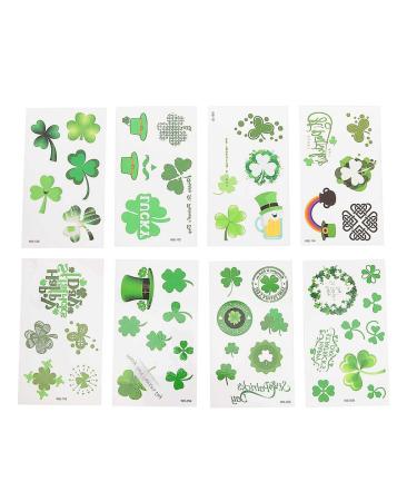 Zoestar St. Patrick's Day Irish Shamrock Tattoo Sticker Set for Women and Girls - Green Festival Rave Party Decorations (Style 2) - Buy Online on GoSupps.com