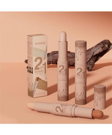 2 Colors Professional Makeup Wonder Stick Face Shaping and Contouring Stick Cream Contour Stick Color Correct for Dark Circles and Nose Contour (03 #) 03 1 count (Pack of 3) - Buy Online on GoSupps.com
