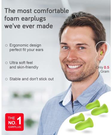 HUFFBIO Revolutionary Ear Plugs for Sleeping - Soft Foam 5 Pairs -36dB Noise Cancelling - Super Soft & Reusable - Deep Sleeping - Block Out Snoring - Pure Green - Buy Online on GoSupps.com