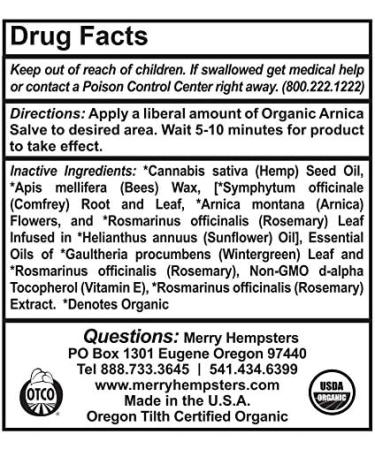 Merry Hempsters Organic Arnica Salve Single - Pack of 2 - Buy Online on GoSupps.com