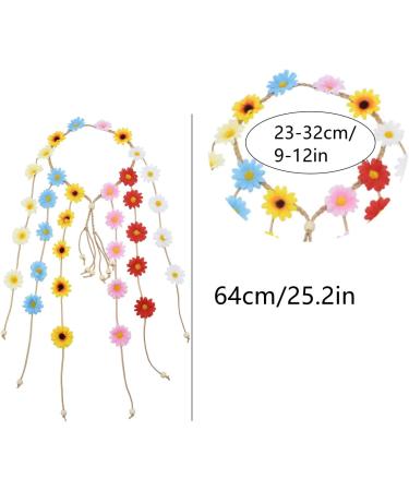 RUIENGCOMM Sunflower Headpiece Flower Tassel Headpiece Flower Headband Tassel Headpiece Bohemian Hair Band Adjustable Tassel Hair Wreath Flowers Hair Bands Girls (Colourful) - Buy Online on GoSupps.com