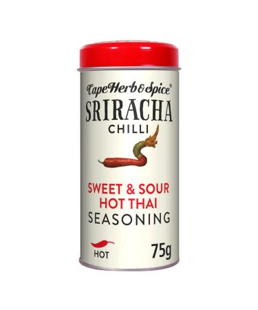 Cape Herb & Spice Sriracha Chilli Sweet & Sour Hot Thai Seasoning Condiment Chilli Rating Hot 75 g Tin (Pack of 1) Sriracha Chilli 75 g (Pack of 1)