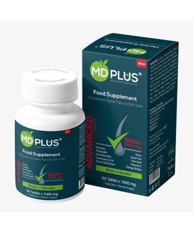 HairMD MD Plus Hair Growth Multivitamin Tablets (Biotin  Keratin & Saw Palmetto) - Designed for Hair Loss Treatment - Thickens Hair - Balances Diet to Help Block DHT