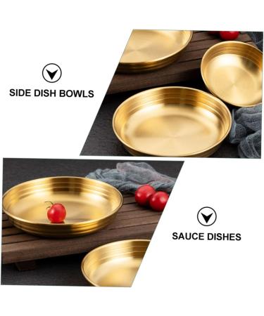 Zerodeko 3 Pcs Pickle Dish Flatware Korean Food Spices Snack Trays Plates Sauce Dish Soy Sauce Bowl Side Dish 13.5X13.5X2.5CMx3pcs Goldenx3pcs - Buy Online on GoSupps.com