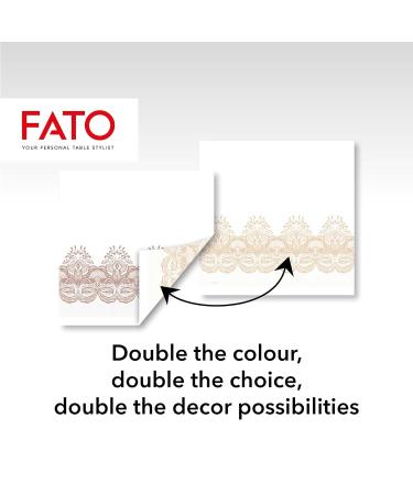 FATO Dry Paper Napkins - Airlaid Textile Effect 50 Pack 40x40 cm 4-Folded Bombay Cappuccino Pattern - Perfect for Dining & Events - Buy Online on GoSupps.com