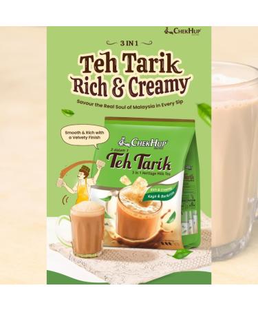 Chek Hup Teh Tarik RC - Th Noir Instantan Cr meux - 12 Sachets Individuels - Avec Sucre de Roche et dulcorants Naturels - Buy Online on GoSupps.com