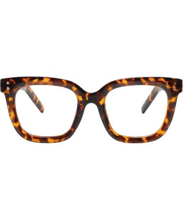 Blue Light Blocking Glasses for Men & Women - Square Demi Brown - Reduce Eye Strain & Improve Sleep - Buy Online on GoSupps.com