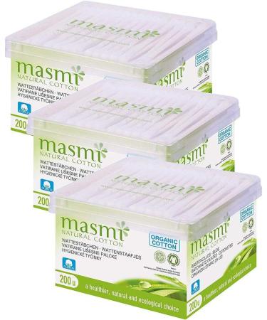 MASMI Natural Cotton Organic Cosmetic Sticks - Pack of 3 (600 Total Sticks) | Eco-Friendly Beauty Essentials - Buy Online on GoSupps.com