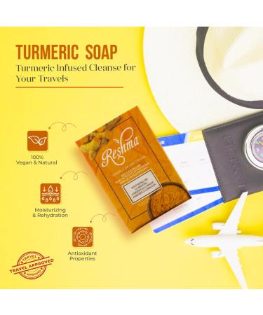 Travel Size Turmeric Soap | Gentle Daily Bar Soap for All Skin Types | TSA Approved | Removes Makeup | Cruelty Free - Perfect for Dull Skin - Buy Online on GoSupps.com