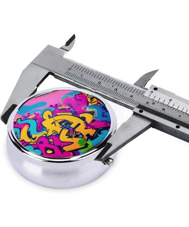 Graffiti Wall Mini Round Pill Box | 3 Compartment Portable Organizer for Travel & Daily Use - Buy Online on GoSupps.com