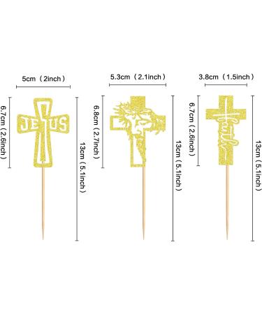 Keaziu 24 Pack God Bless Cross Cupcake Toppers Baptism Cupcake Toppers Cross Cupcake Picks Baby Shower Baptism Party Decorations Supplies Gold Gold 3 2024 - Buy Online on GoSupps.com