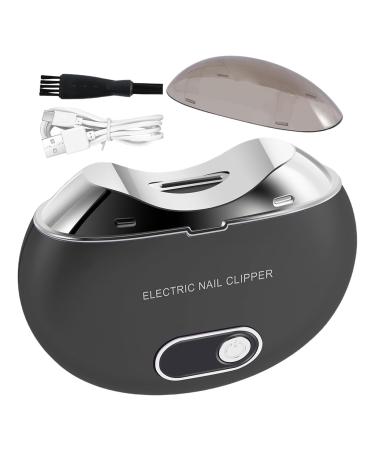 Automatic Electric Nail Clipper | Electric Nail Trimmer with LED Light and 3 Speeds | USB Rechargeable Nail Cutter with LCD Digital Display for Babies Elderly and Adults Black