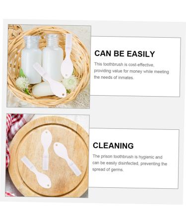 Coolhiya 20-Pack Prison Toothbrush with Spoon | Mini Soft Grip Travel Toothbrush | Ideal for Prison Needs - White Plastic - Buy Online on GoSupps.com