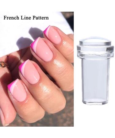 DIY Nail Design Set | French Tips Transparent Nail Stamper & Scraper | Silicone Jelly Nail Art Tools - Buy Online on GoSupps.com
