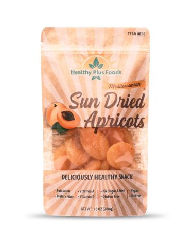 Healthy Plus Foods, Dried Apricots, 10oz Resealable Single Bag, Sun Dried, No Sugar Added