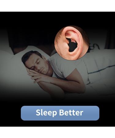 Noise Reduction Ear Plugs - NRR 40dB Silicone Reusable & Comfortable for Sleep Snoring Swimming Studying Concerts | Noise Cancelling & Hearing Protection - Black - Buy Online on GoSupps.com