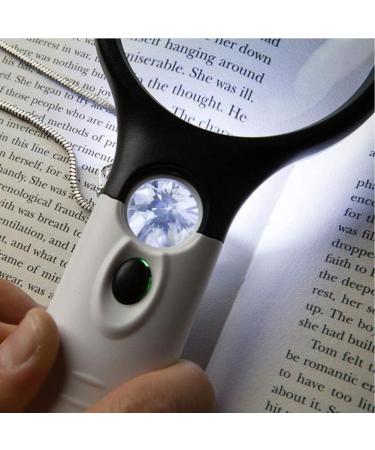 Glass Double Glass Lens Acrylic Lens 3 LED Lights Reading Magnification Identification Good Times - Buy Online on GoSupps.com