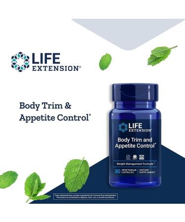 Life Extension Body Trim & Appetite Control Supplement - Lemon Verbena & Hibiscus Extract - Healthy Weight Loss Support - 30 Capsules | Gluten-Free, Non-GMO, Vegetarian - Buy Online on GoSupps.com