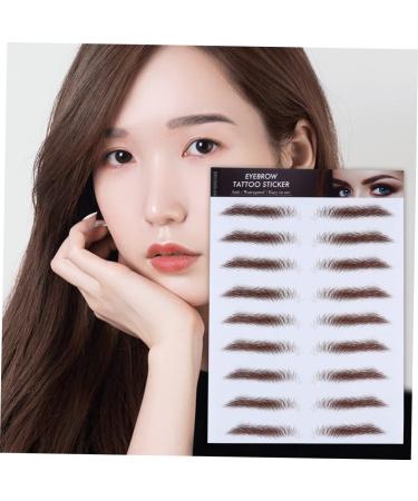 FOMIYES 12 Pcs Eyebrow Stickers Black Stickers 6d Hair- Eyebrows Stickers Water Transfer Eyebrow Sticker 4d - Buy Online on GoSupps.com