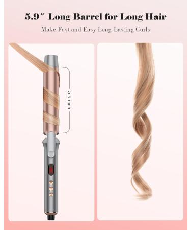 1 1/4 Inch Tourmaline Ceramic Curling Iron with LCD Display - Dual Voltage Includes Glove Comb Clips & Pad for Long Hair | International Shipping - Buy Online on GoSupps.com