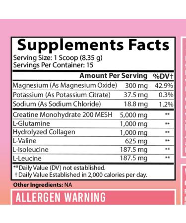 Better Booty Women's Creatine Monohydrate Powder Glute Builder 5g Vegan Creatina w. Collagen Glutamine BCAAs & Hydration Blend for Recovery Energy Drink Mix Unflavored (125g 1-Pack) 4.4 Ounce (Pack of 1) - Buy Online on GoSupps.com
