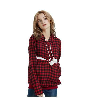 Women's long-sleeved pullover hoodie with cat dog large pocket cat pocket pullover with zipper dog cat pocket sweatshirt pullover hoodie women's warm long-sleeved shirt cat sweater X-13 L