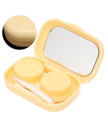 Dekaim Cute Portable Contact Lens Case Holder - Yellow Storage Set for Travel & Everyday Use | International Shipping Available - Buy Online on GoSupps.com