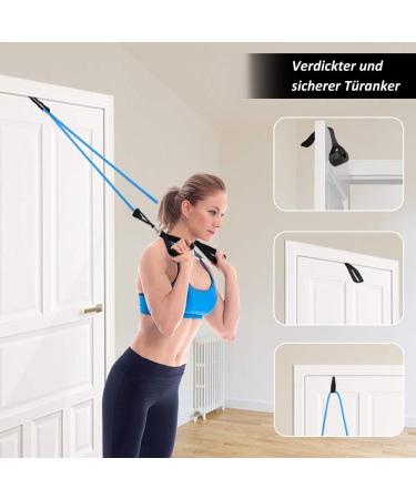 Glymnis Resistance Band Set - 11 PCs Fitness Bands with Handles Door Anchors & Straps for Strength Training & Physiotherapy - Up to 100lbs - Buy Online on GoSupps.com