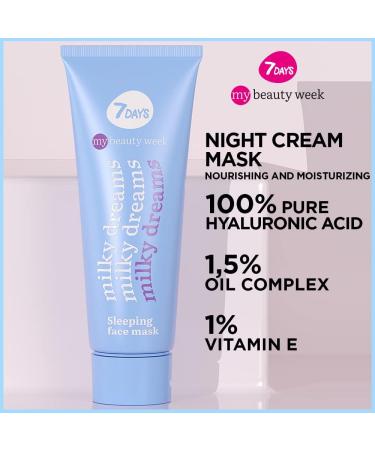  7Days 7DAYS Vitamin E Night Face Mask with Almond Oil and Jojoba | Hydrating Mask with Liftng Effect | Korean Care for All Skin Types 80ml - Buy Online on GoSupps.com