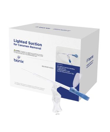Bionix - Lighted Suction Handles Earwax Removal Tool Helps Remove Excess Wax & Round Foreign Objects Convenient Easy to Use Ideal for Healthcare Professionals (25 Count)