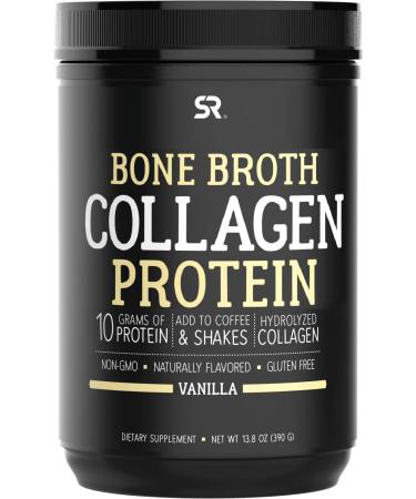 Sports Research Bone Broth Collagen Protein Vanilla 13.8 oz (390 g)