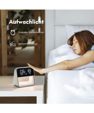 Buy Wilit LED Bedside Lamp - Touch Dimmable Alarm Clock & Night Light with Charging Function | 3 Brightness Levels & Thermometer for Kids & Adults - Buy Online on GoSupps.com
