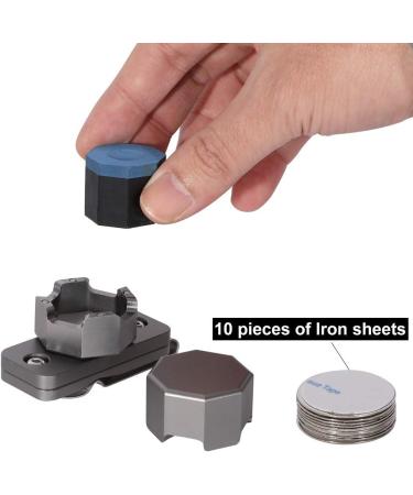 Piku Pool Billiard Cue Chalk Holder with Magnetic Pocket & Replacement Metal Pads - Snooker Tool Accessory Set - Buy Online on GoSupps.com
