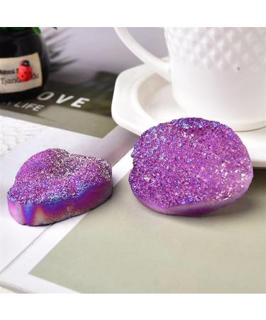 Natural Crystal Natural Quartz Cluster Electroplate Purple Raw Health Stone Crystal Point Rock Specimen Home Decor Souvenir 1pcs Cluster Electroplate - Buy Online on GoSupps.com