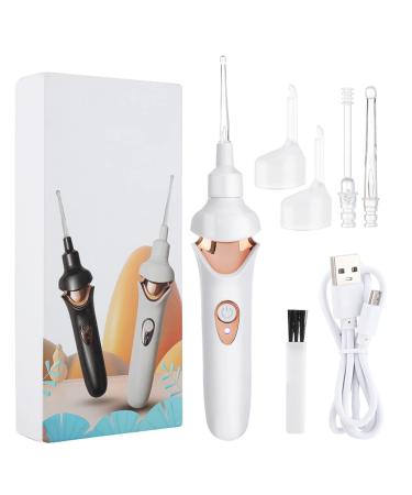 Ear Wax Removal Child Silicone Ear Scoop Vacuum Cleaner Electric Ear Wax Removal Kit Ear Cleaning Tool USB Charging Safe and Painless Ear Wax Removal White