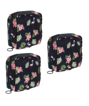 Gleavi 3 pc storage bags for women's bandages for women's bonded bags for women's binding women's money exchange portable cosmetic case tampon bag oxford fabric Miss with zipper pads different colors x 3 pieces 13x13cmx3pcs
