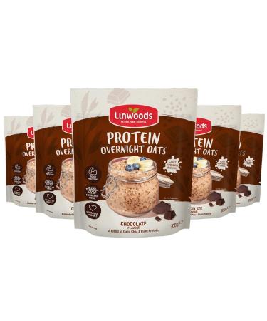 Linwoods Chocolate Protein Overnight Oats | 5 x 300g Porridge Oats | Healthy Breakfast Food | Vegan Friendly & Gluten Free 5x300g