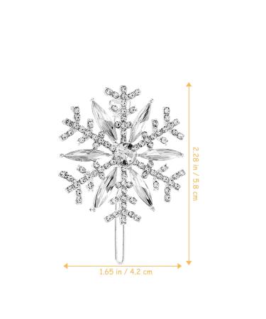 Strass Crystal Snowflake Hair Clips - 5PCS Sparkling Christmas Hair Pins & Winter Bride Barrettes - Buy Online on GoSupps.com